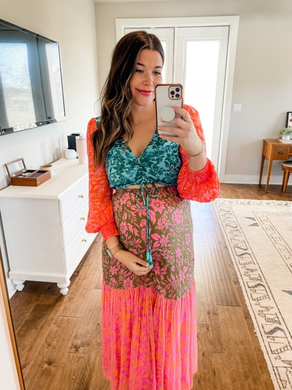 Farm Rio Colorblock Printed Maxi Dress - Picture 16 of 16